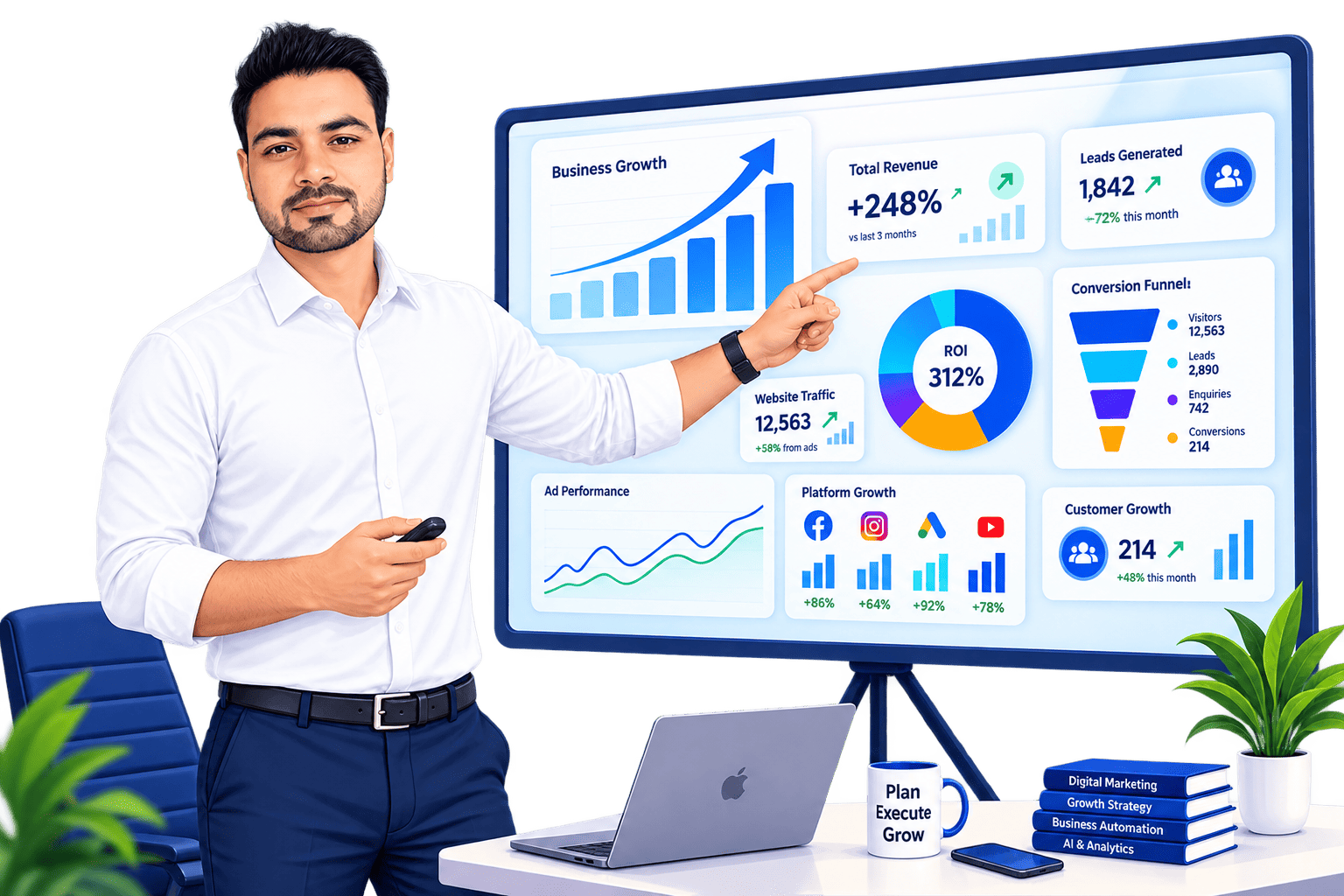 Business growth results — revenue, leads and ROI