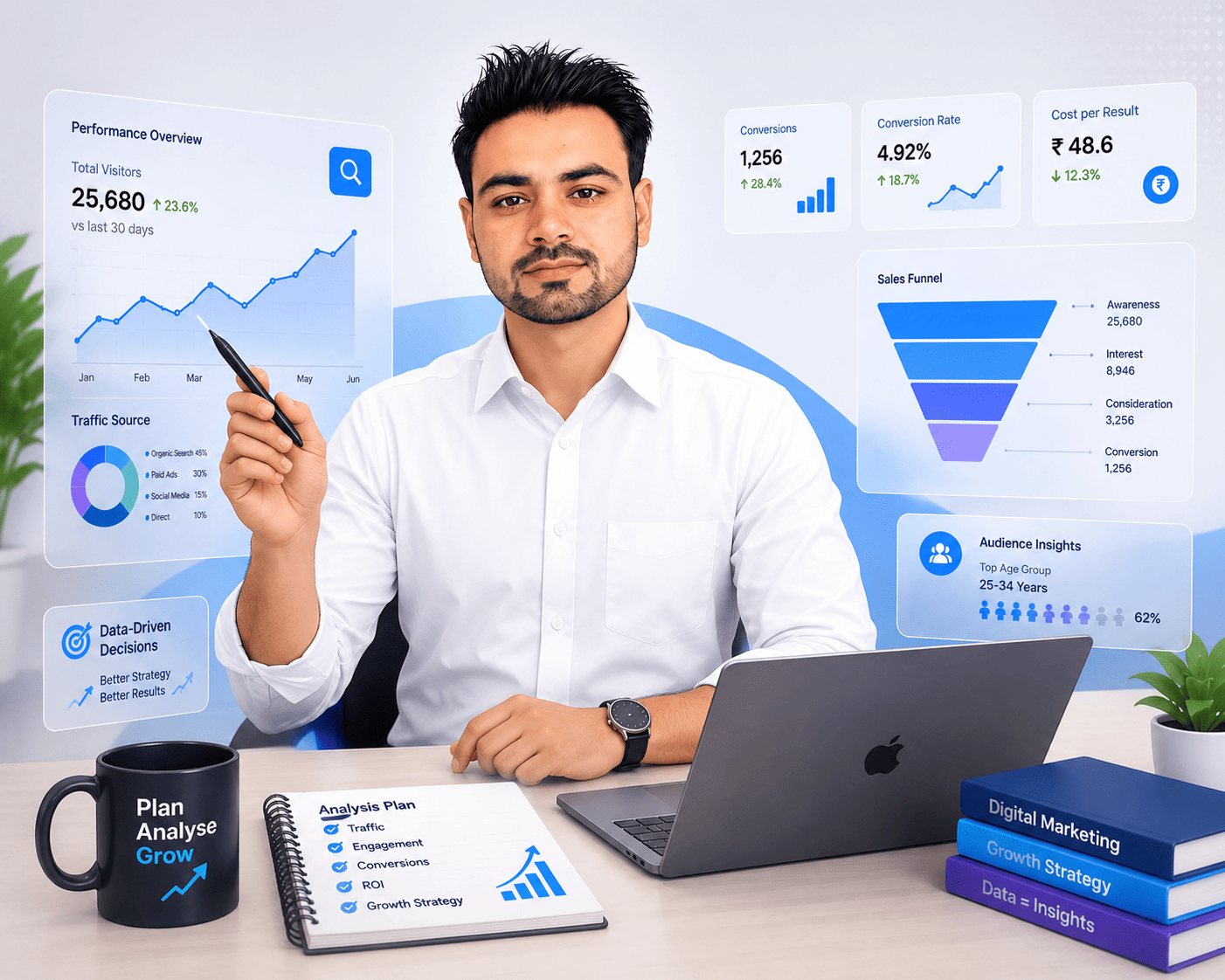 Rakesh Kumar analysing business growth, customer journey and digital marketing opportunities